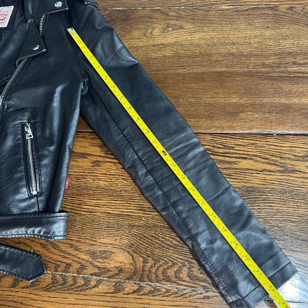 Levi's Women's Belted Faux Leather Moto Jacket Black Size S - Picture 7 of 10